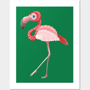 Flamingo Illustration Posters and Art